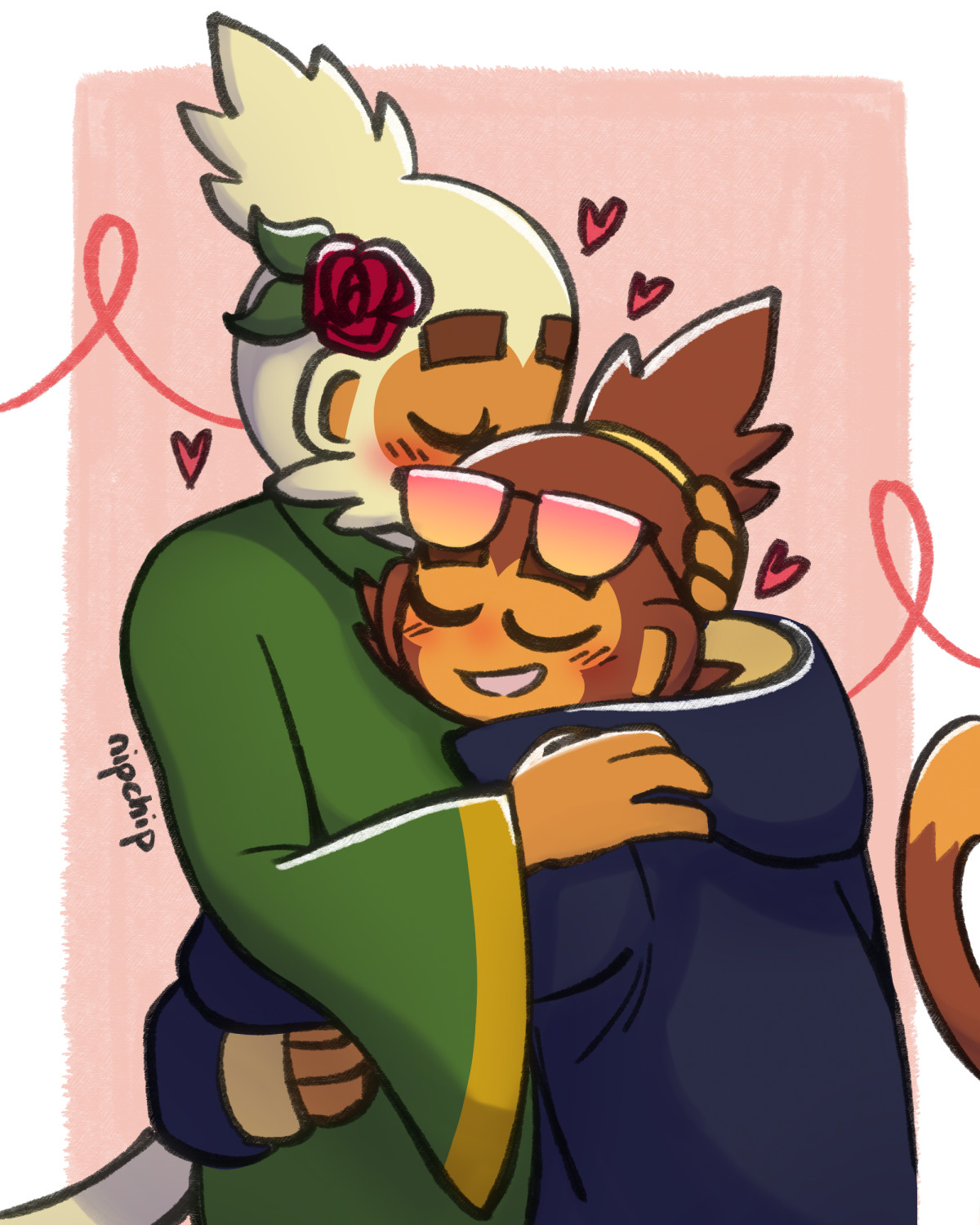 Briar and Kira embracing